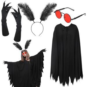 5567 4 Pcs Unisex Mothman Costume Halloween Mothman Cosplay